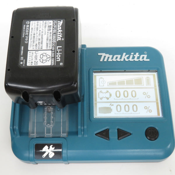 makita マキタ 18V 6.0Ah Li-ionバッテリ 残量表示付 雪マーク付 カバー付 充電回数2回 BL1860B A-60464 中古美品