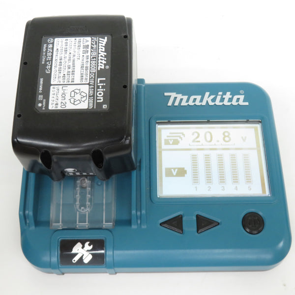 makita マキタ 18V 6.0Ah Li-ionバッテリ 残量表示付 雪マーク付 カバー付 充電回数2回 BL1860B A-60464 中古美品