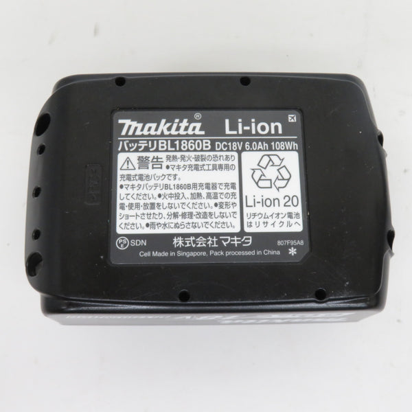 makita マキタ 18V 6.0Ah Li-ionバッテリ 残量表示付 雪マーク付 充電回数2回 BL1860B A-60464 中古美品