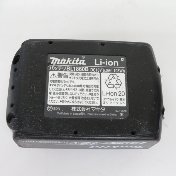 makita マキタ 18V 6.0Ah Li-ionバッテリ 残量表示付 雪マーク付 充電回数8回 BL1860B A-60464 中古