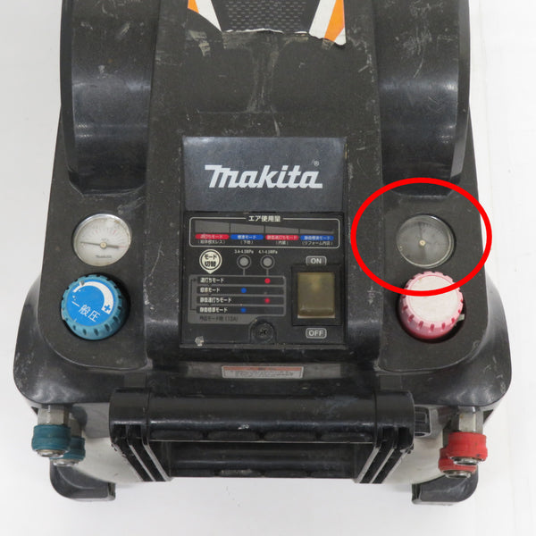 makita マキタ エアコンプレッサ 黒 11L 一般圧・高圧対応 タンク内圧力計・高圧取出圧力計破損 AC460XLB 中古