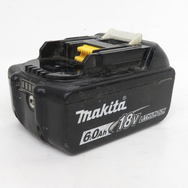 makita マキタ 18V 6.0Ah Li-ionバッテリ 残量表示付 雪マークなし 充電回数50回 残量表示ボタン割れあり BL1860B A-60464 中古