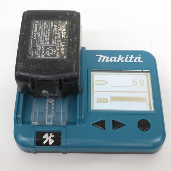 makita マキタ 18V 6.0Ah Li-ionバッテリ 残量表示付 雪マークなし 充電回数50回 残量表示ボタン割れあり BL1860B A-60464 中古