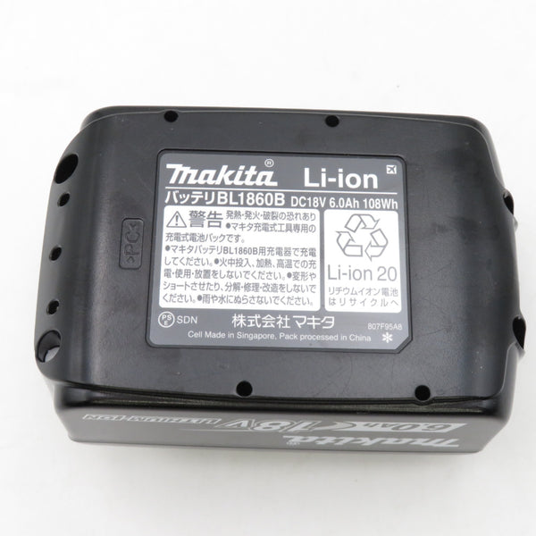 makita マキタ 18V 6.0Ah Li-ionバッテリ 残量表示付 雪マーク付 検品済 外箱なし BL1860B A-60464 未使用品