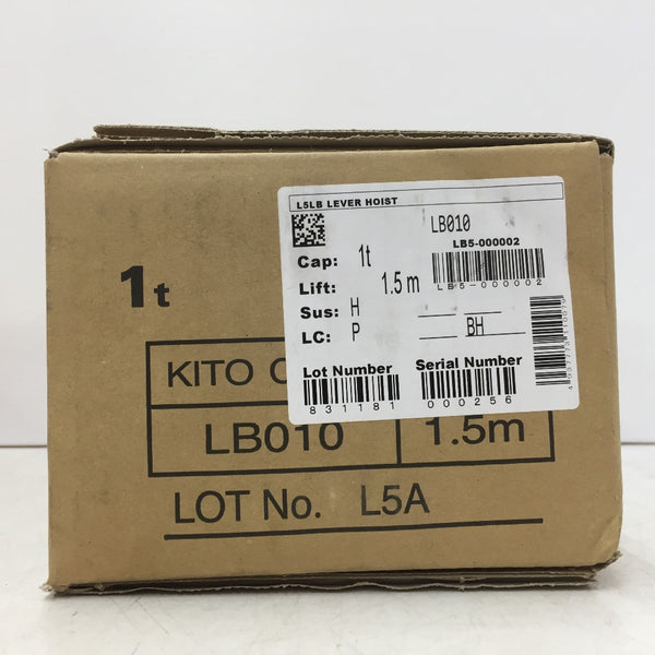 KITO キトー レバーブロックL5形 1.0t×1.5m LB010 未開封品