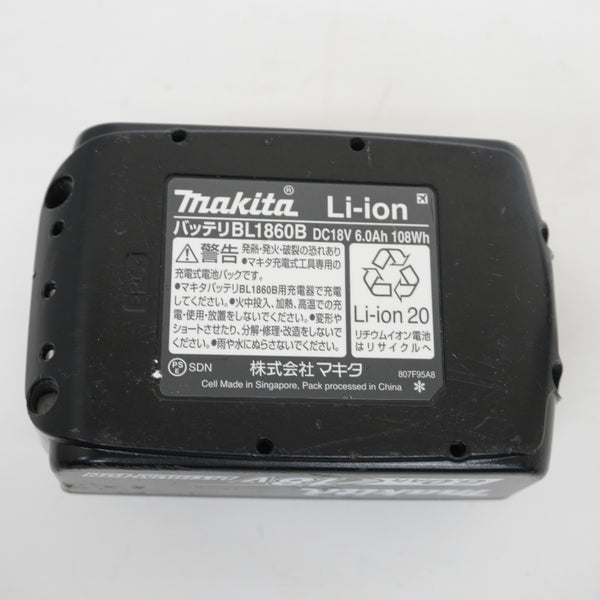 makita マキタ 18V 6.0Ah Li-ionバッテリ 残量表示付 雪マーク付 充電回数4回 BL1860B A-60464 中古美品