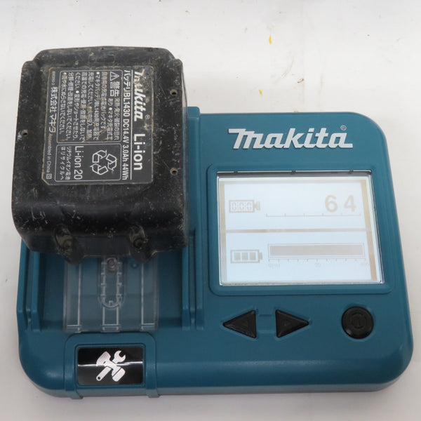 makita マキタ 14.4V 3.0Ah 充電式インパクトドライバ 青 ケース・バッテリ2個付 充電器欠品 軸ブレあり TD138D 中古