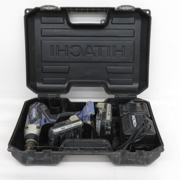 日立工機 14.4V 1.5Ah 12.7mm コードレスインパクトレンチ ケース・充電器・バッテリ2個セット 19mm変換ソケット取り外し不可 FWR14DGL 中古