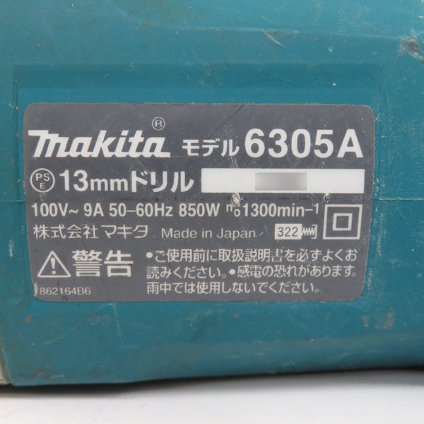 makita マキタ 100V 13mm 電気ドリル 鉄工13mm 木工30mm サビあり 6305A 中古