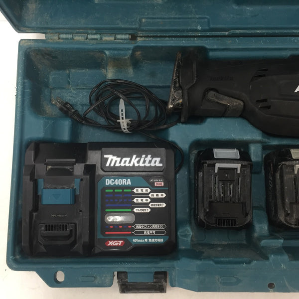 makita マキタ 40Vmax 2.5Ah 充電式レシプロソー ケース・充電器・バッテリ2個セット バッテリ残量表示ボタンシールはがれ JR002GRDX 中古