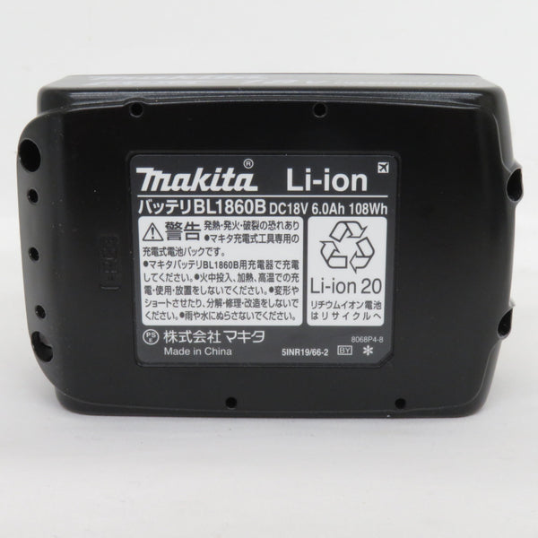 makita マキタ 18V 6.0Ah Li-ionバッテリ 残量表示付 雪マーク付 検品済 外箱なし BL1860B A-60464 未使用品