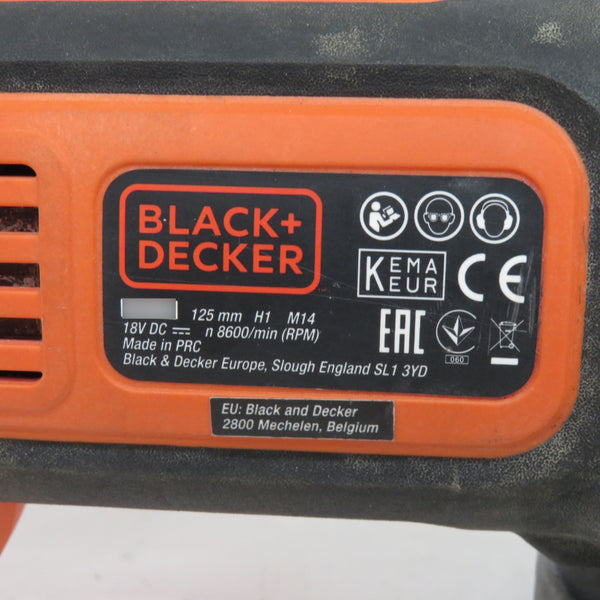 BLACK+DECKER ブラック＆デッカー 18V対応 125mm コードレスディスクグラインダ 本体のみ BCG720 中古