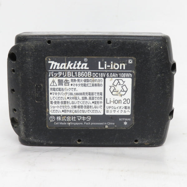 makita マキタ 18V 6.0Ah Li-ionバッテリ 残量表示付 雪マーク付 充電回数114回 BL1860B A-60464 中古