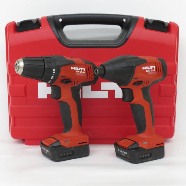 HILTI ヒルティ 10.8V 2.6Ah 充電式インパクトドライバ・ドリルドライバ ケース・充電器・バッテリ3個セット SF/SFD2-A 中古美品