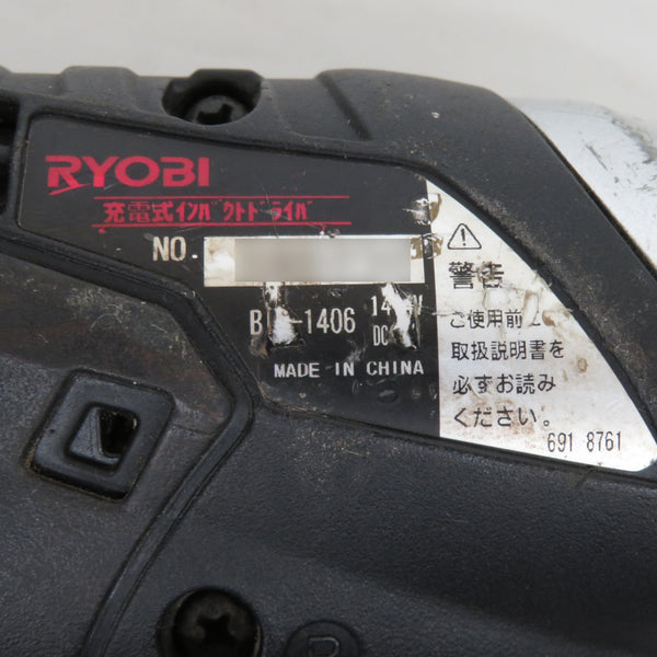 RYOBI KYOCERA 京セラ 14.4V 3.0Ah 充電式インパクトドライバ 充電器・バッテリ1個付 ブレーキ遅れあり BID-1406 中古
