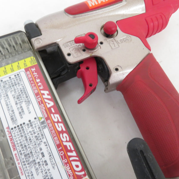 MAX マックス 55mm 高圧フィニッシュネイラ 仕上釘打機 ケース付 HA-55SF1(D) 中古美品