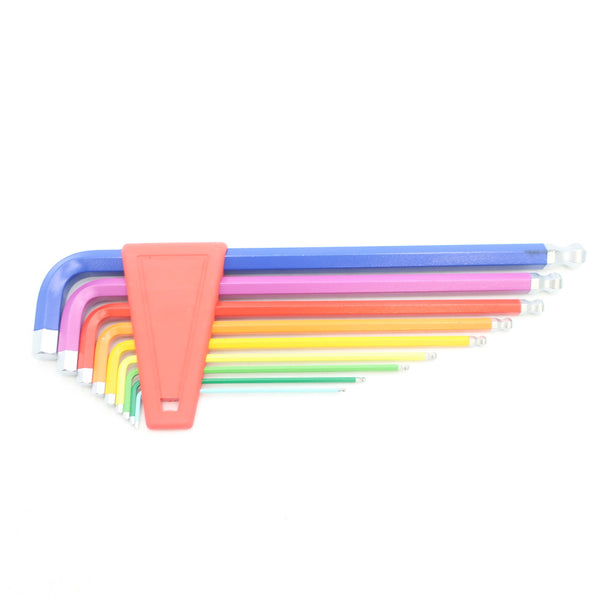 PB SWISS TOOLS ボール付ロングレインボーレンチセット L型六角棒レンチ 9本組 ホルダー付 PB 212 LH RB 中古美品