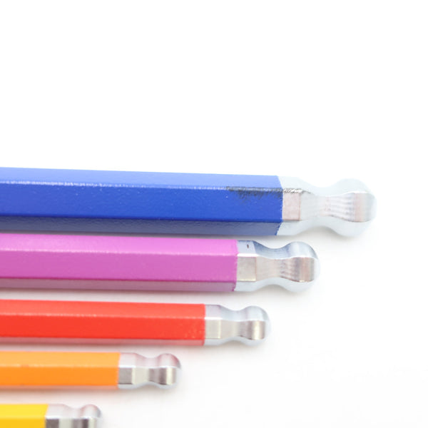 PB SWISS TOOLS ボール付ロングレインボーレンチセット L型六角棒レンチ 9本組 ホルダー付 PB 212 LH RB 中古美品