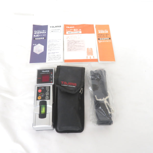 TAJIMA タジマ TJMデザイン レーザー墨出器 ゼロKJC 赤色レーザー 矩十字・横全周 ケース・受光器付 ZERO-KJC 中古