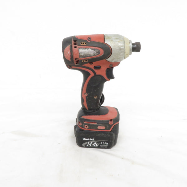 makita マキタ 14.4V 3.0Ah 充電式インパクトドライバ 赤 ケース・充電器・バッテリ2個セット TD131DRFXR 中古