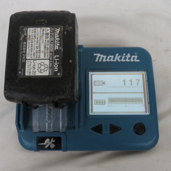 makita マキタ 18V 6.0Ah リチウムイオンバッテリ 残量表示付 雪マーク付 充電回数117回 BL1860B A-60464 中古