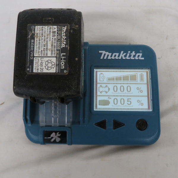 makita マキタ 18V 6.0Ah リチウムイオンバッテリ 残量表示付 雪マーク付 充電回数117回 BL1860B A-60464 中古