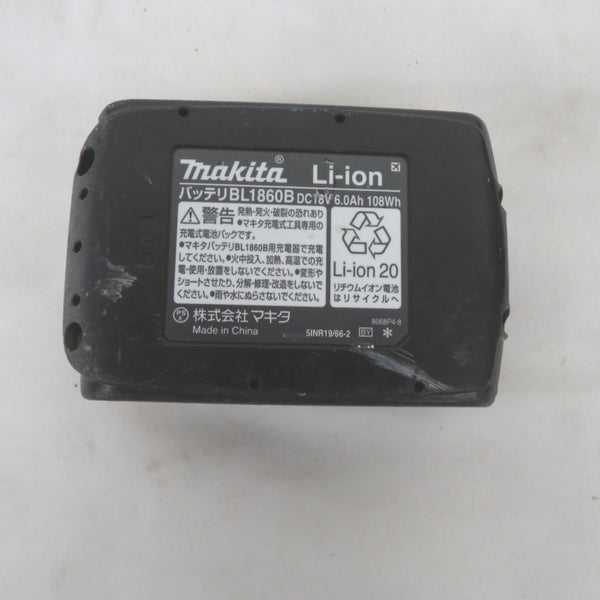 makita マキタ 18V 6.0Ah リチウムイオンバッテリ 残量表示付 雪マーク付 充電回数3回 BL1860B A-60464 中古