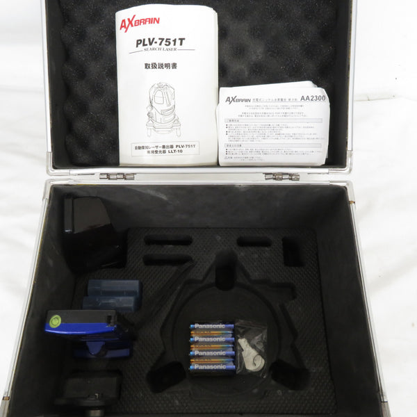 AXBRAIN アックスブレーン 高輝度自動探知レーザー墨出器 屋外・屋内兼用 赤色レーザー フルライン ケース・受光器付 PLV-751T 中古