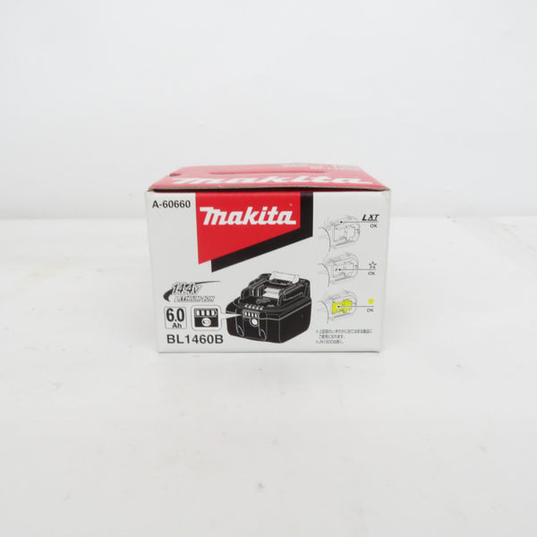 makita マキタ 14.4V 6.0Ah リチウムイオンバッテリ 残量表示付 雪マーク付 充電回数1回 BL1460B A-60660 美品