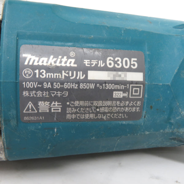 makita マキタ 100V 13mm 電気ドリル 鉄工13mm 木工30mm 動作音大 本体のみ 6305 中古