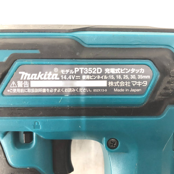 makita マキタ 14.4V対応 35mm 充電式ピンタッカ ピン釘打機 本体のみ ケース付 PT352DZK 中古