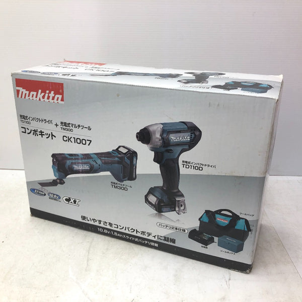 makita マキタ 10.8V 1.5Ah コンボキット 充電式 インパクトドライバ+マルチツール 充電器・バッテリ2個セット CK1007 未使用品