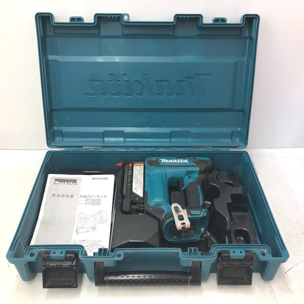 makita マキタ 18V対応 35mm 充電式ピンタッカ ピン釘打機 本体のみ ケース付 PT353DZK 中古
