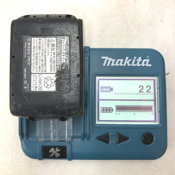 makita マキタ 18V 6.0Ah 充電式インパクトドライバ 黒 ケース・充電器・バッテリ2個セット 手元スイッチ不良・ライト不点灯 TD171DRGXB 中古