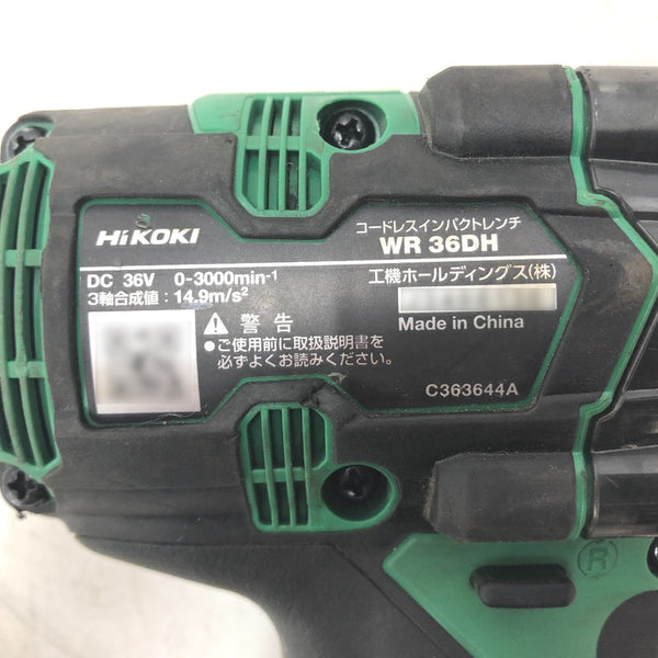 HiKOKI ハイコーキ マルチボルト36V対応 12.7mm コードレスインパクトレンチ 最大トルク350N・m アグレッシブグリーン 本体のみ フック欠品 WR36DH 中古