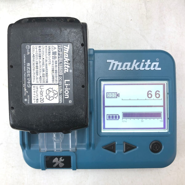 makita マキタ 18V 6.0Ah 充電式インパクトドライバ 黒 ケース・充電器・バッテリ2個セット バッテリ残量表示ボタンシールはがれ TD173DRGXB 中古
