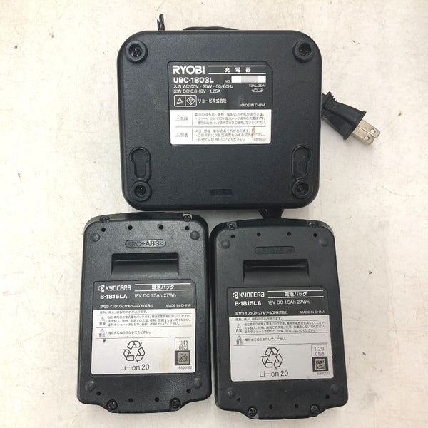 KYOCERA 京セラ RYOBI 18V 1.5Ah 充電式インパクトドライバー ケース・充電器・バッテリ2個セット BID-1807L1 中古