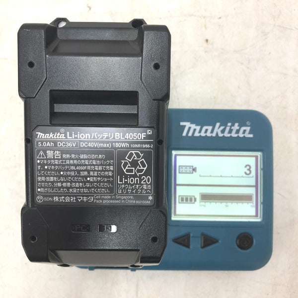 makita マキタ 40Vmax 5.0Ah Li-ionバッテリ 残量表示付 充電回数3回 BL4050F A-72372 中古美品