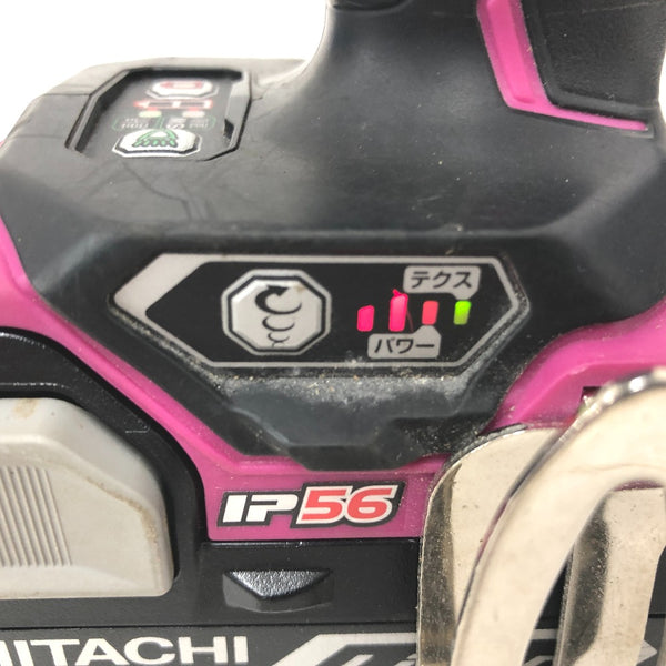 日立工機 HiKOKI ハイコーキ 18V 6.0Ah コードレスインパクトドライバ パワフルレッド ケース・充電器・バッテリ2個セット バッテリ1個消耗あり WH18DDL2(2LYPK)(R) 中古