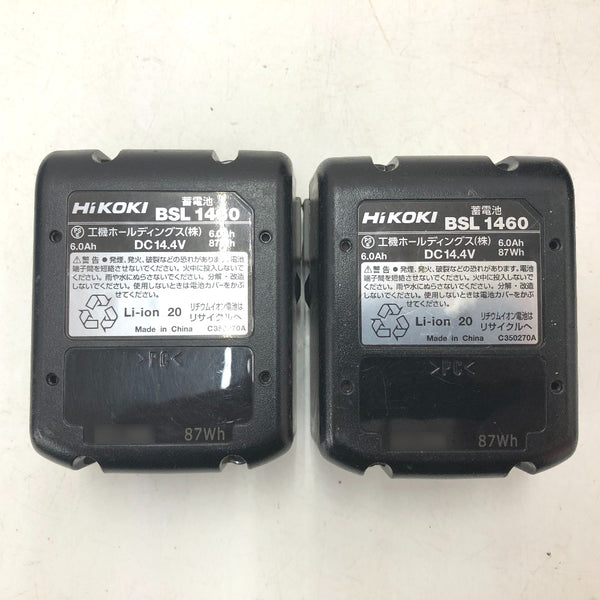 HiKOKI ハイコーキ 14.4V 6.0Ah コードレスインパクトドライバ ストロングブラック ケース・充電器・バッテリ2個セット WH14DDL2 中古