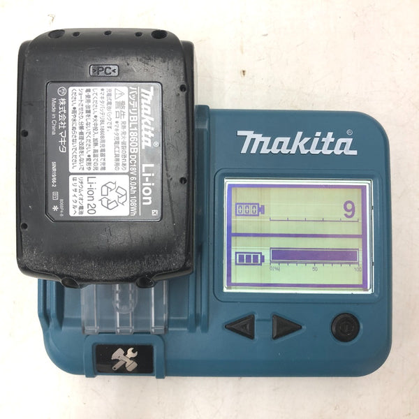 makita マキタ 18V 6.0Ah Li-ionバッテリ 残量表示付 雪マーク付 充電回数9回 BL1860B A-60464 中古