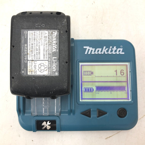 makita マキタ 18V 6.0Ah Li-ionバッテリ 残量表示付 雪マーク付 充電回数16回 BL1860B A-60464 中古