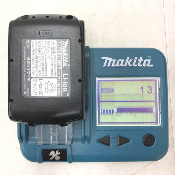 makita マキタ 18V 6.0Ah Li-ionバッテリ 残量表示付 雪マーク付 充電回数13回 BL1860B A-60464 中古美品