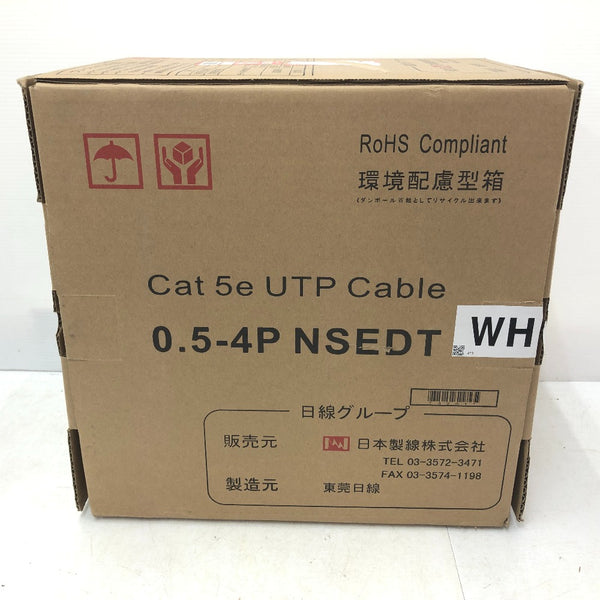 日本製線 LANケーブル Cat5e UTPケーブル 白 300m 0.5-4P NSEDT WH 残量不明 重量約10kg 中古