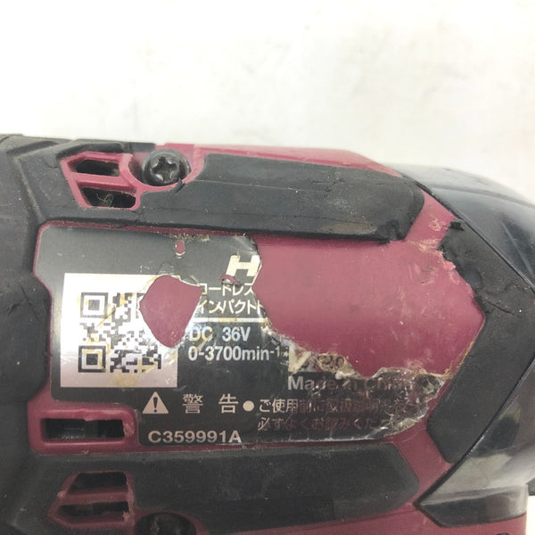 HiKOKI ハイコーキ マルチボルト36V対応 コードレスインパクトドライバ フレアレッド ケース付 フック欠品 WH36DC 中古