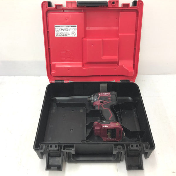 HiKOKI ハイコーキ マルチボルト36V対応 コードレスインパクトドライバ フレアレッド ケース付 フック欠品 WH36DC 中古