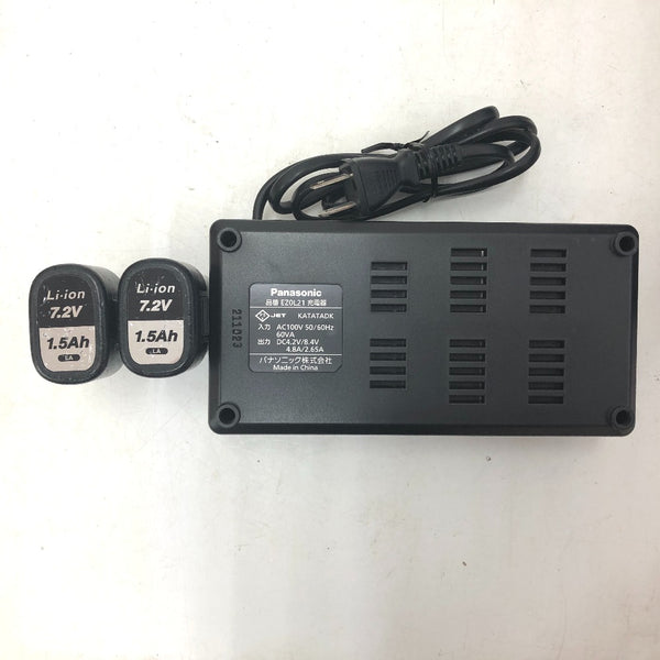Panasonic パナソニック 7.2V 1.5Ah 充電スティックドリルドライバ 赤 ケース・充電器・バッテリ2個セット ケース相違あり EZ7421LA2S 中古