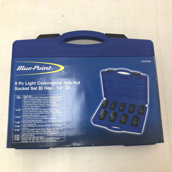 Blue-Point ブルーポイント 1/2” ハブナットソケットセット 9個セット 30～41mm 12角 ITC5028A 未使用品