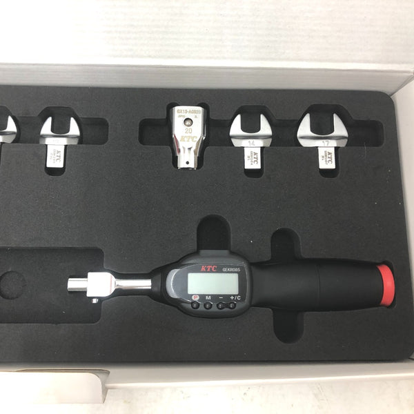 KTC 京都機械工具 デジラチェ Type rechargeable 充電式スパナ交換ヘッドセット 17～85N・m ラチェットヘッド付 TGEKR085S09 中古美品