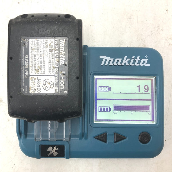 makita マキタ 18V 6.0Ah Li-ionバッテリ 残量表示付 雪マーク付 充電回数19回 BL1860B A-60464 中古